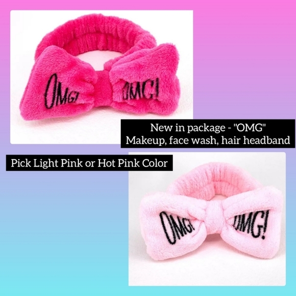 Soft & Fluffy "OMG" Hair Headband With Bow - Hot Pink - Picture 3 of 6